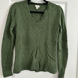 J. Crew Olive Green V-Neck Sweater